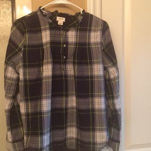 I Crew popover ruffled collar blouse